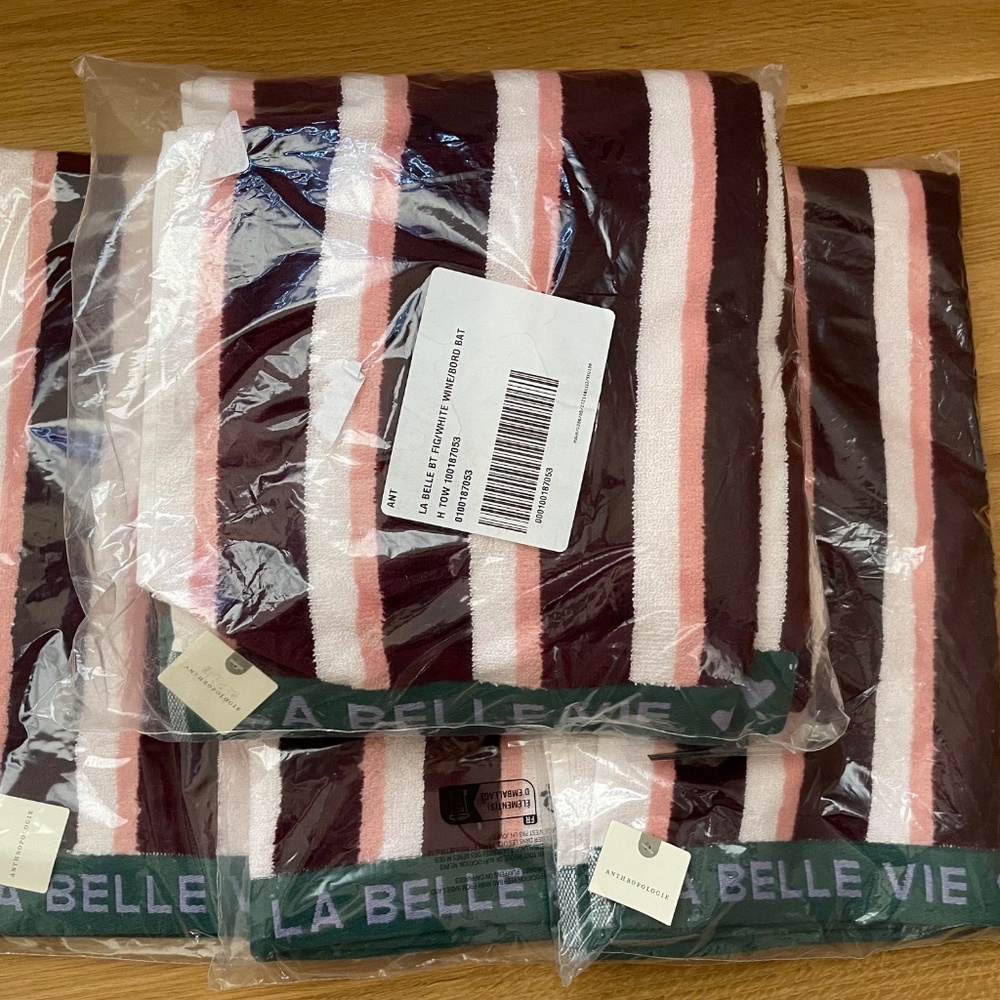 NWT Anthropologie La Belle Cotton Woven Towel Collection BUNDLE 1 BATH 3 HAND - Picture 3 of 5
